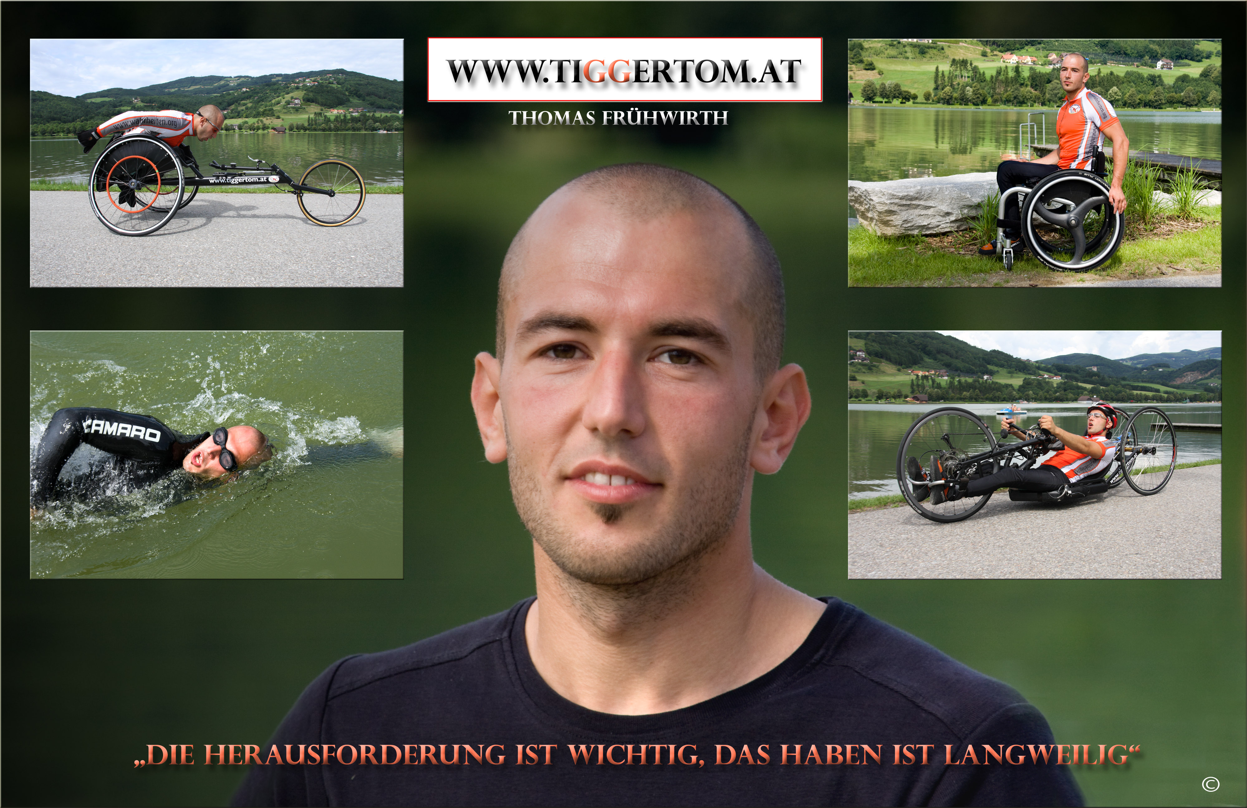 Auf dem Bild sehen Sie Thomas Frühwirth, Ironman Weltrekordhalter als Rollstuhlsportler